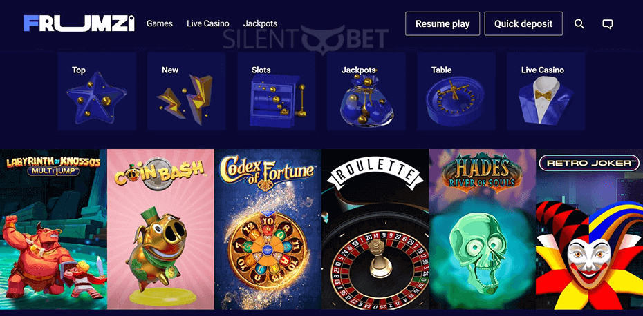 Frumzi Casino Website Design