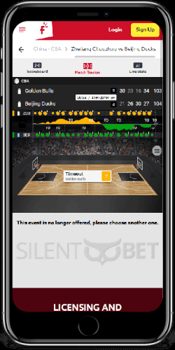 Funbet mobile live bets on iPhone