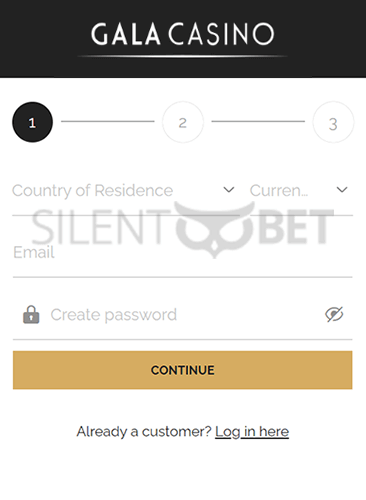 Gala Casino Registration Form