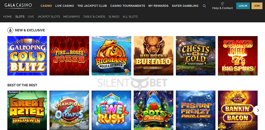 Gala Casino Website Design