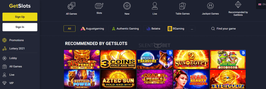 GetSlots Casino Design