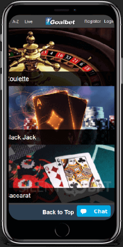 Goalbet mobile live casino thru iPhone