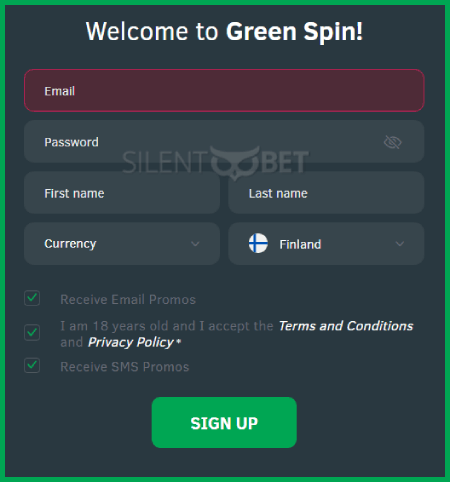 Greenspin Casino Registration