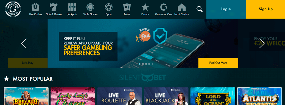 Grosvenor casino homepage