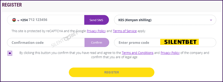 Helabet Kenya signup form