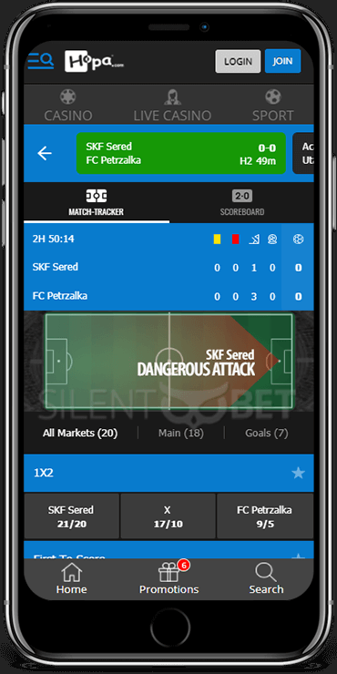 Hopa Football In-Play on Android