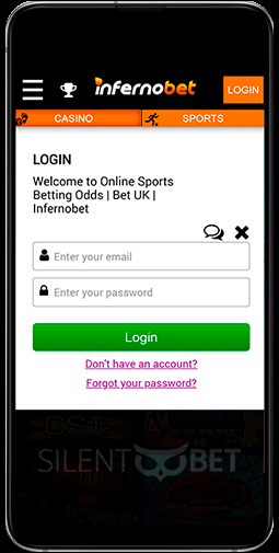Infernobet mobile login for Android