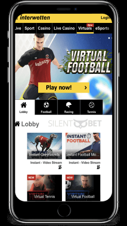 Interwetten mobile virtual sports thru iPhone
