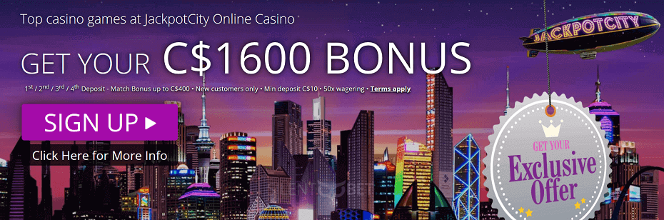 Jackpot City casino welcome bonus