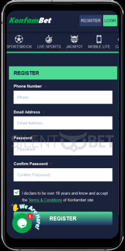 Konfambet Registration on Android