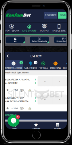 Konfambet Live Sports on iOS