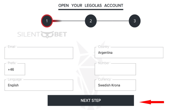 preview of legolasbet registration form