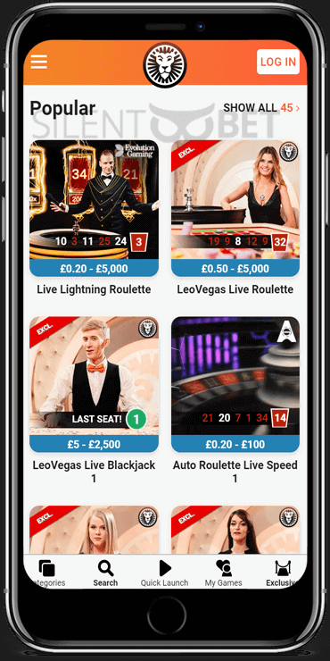 leovegas ios app live casino