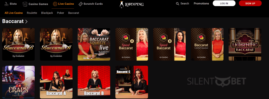 lordping live casino games
