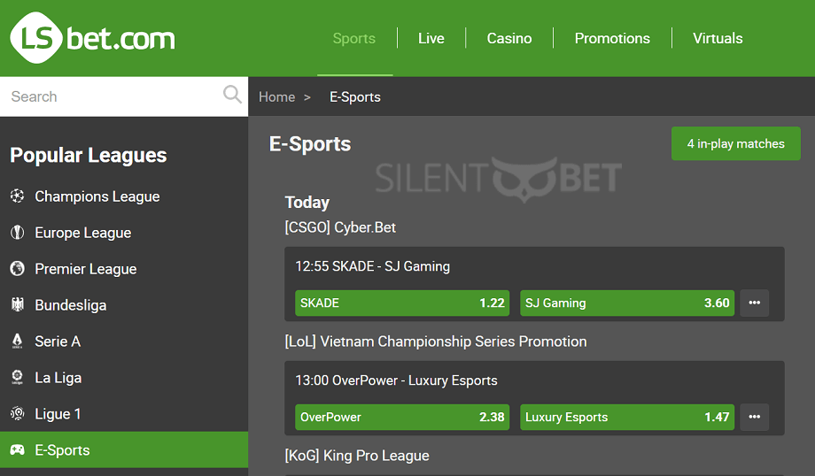 LSBet eSports section