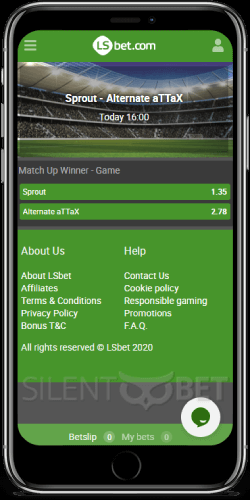 eSports section in LSBet iOS app