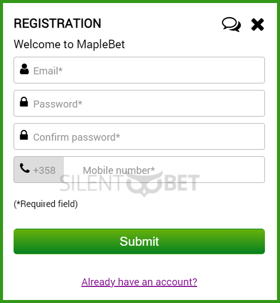 MapleBet Registration