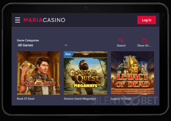 Maria Casino Mobile Version on Tablet