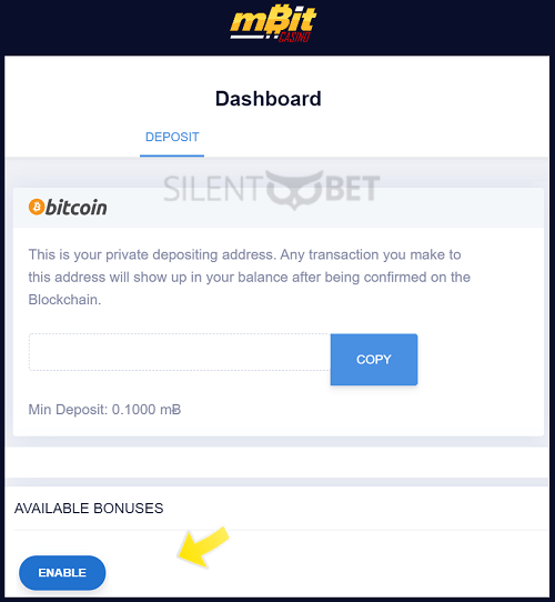 Mbit casino bonus code enter