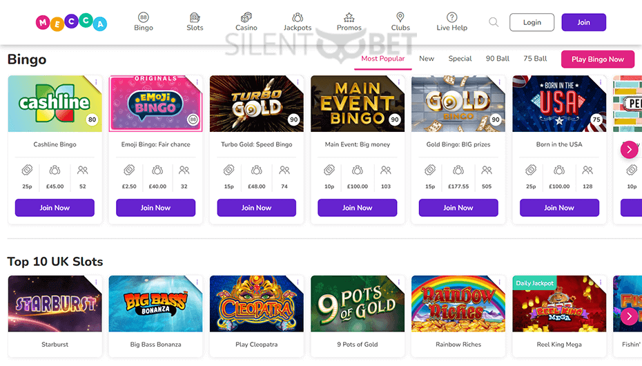 Mecca Bingo Website Design