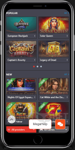 Megapari Mobile Casino for iOS