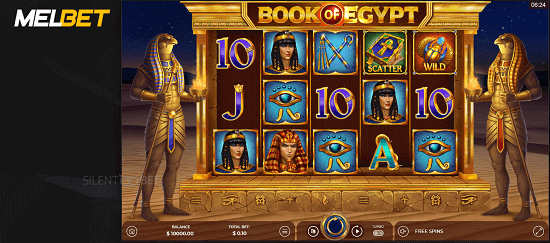 Melbet book of egypt game