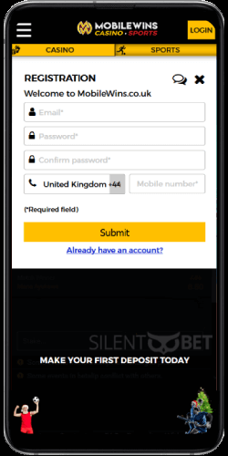 MobileWins mobile registration on Android