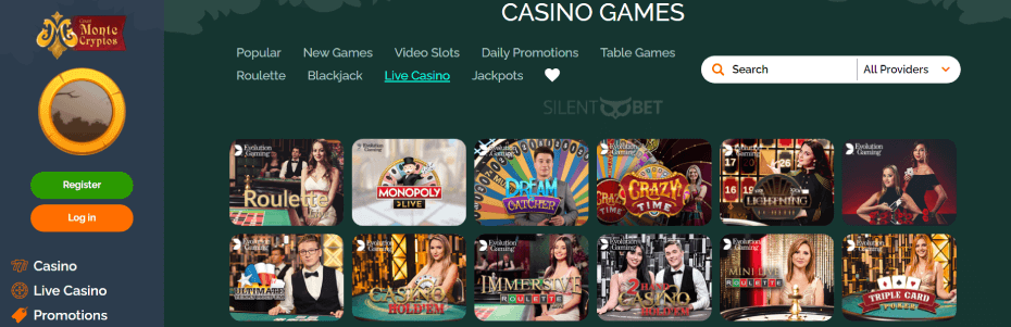 Montecryptos Casino Live Games