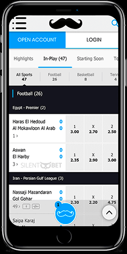 Mr Play live betting for iOS device