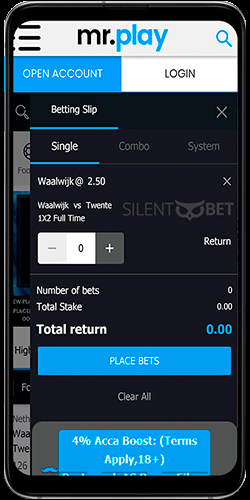 Mr Play mobile bet for Android
