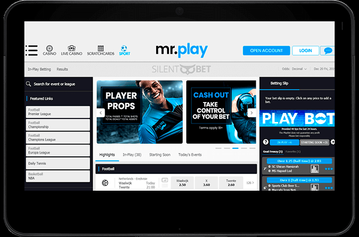 mobile version of Mr Play for tablet