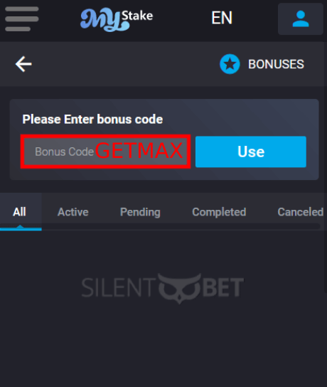 MyStake Bonus Code Enter