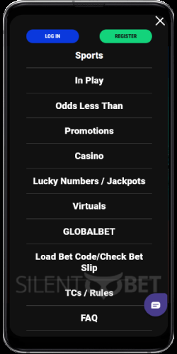 mobile menu of Nairabet Android