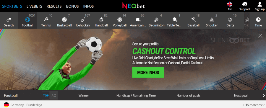 NEO.bet homepage