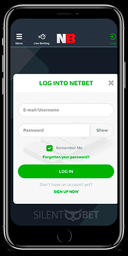Netbet mobile login for iPhone