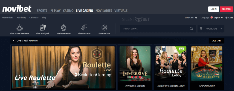 Novibet Casino Live Games