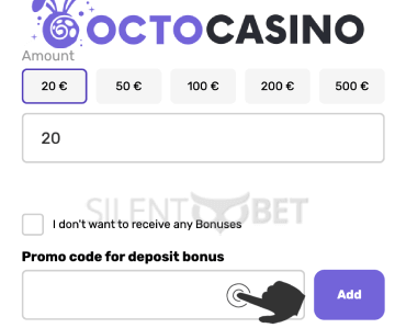 Octo casino bonus code enter