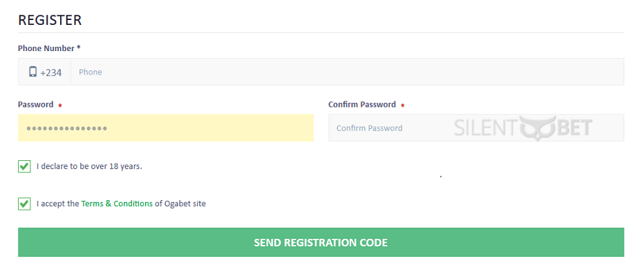 Ogabet registration form