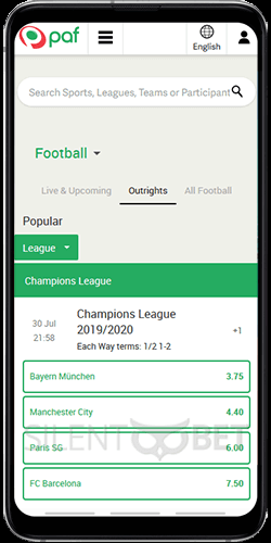Paf Sports on Android