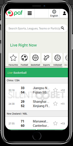 Paf Live Sports on iOS