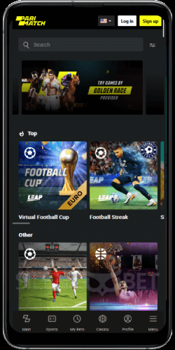 parimatch mobile virtual sports section thru android