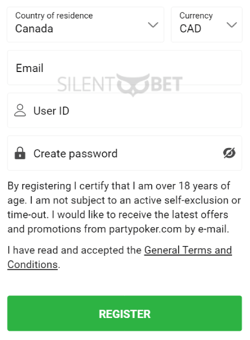 PartyPoker Registration