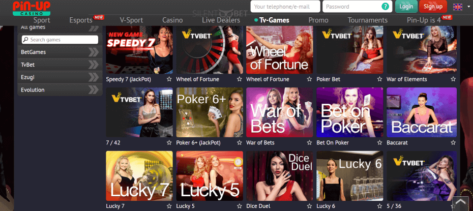 Pin-up Casino TV Games
