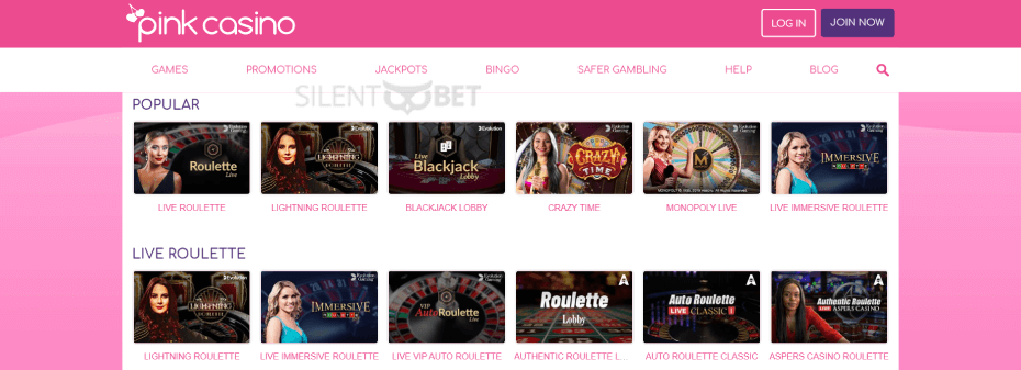 Pink Casino Live Games