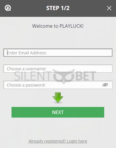 PlayLuck Casino Registration