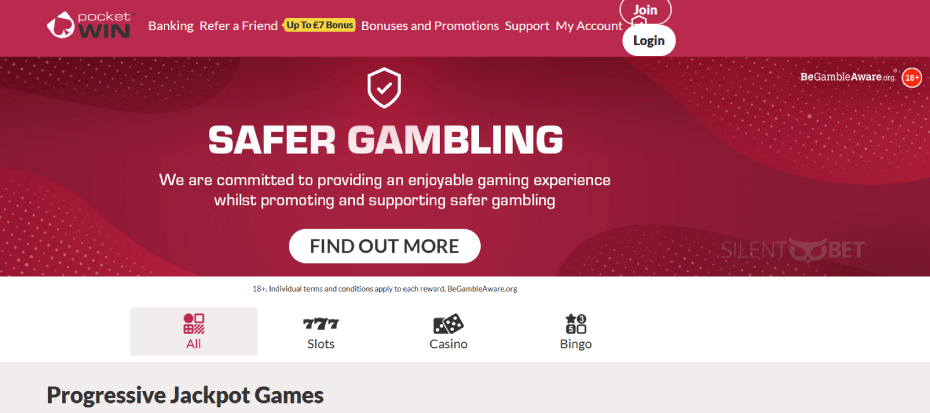 Pocket Win casino site design