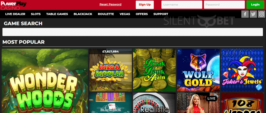 powerplay casino page