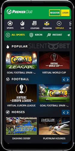 PremierBet Mobile Virtual Sports