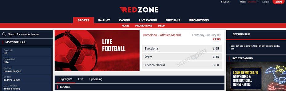 Redzone Sports website