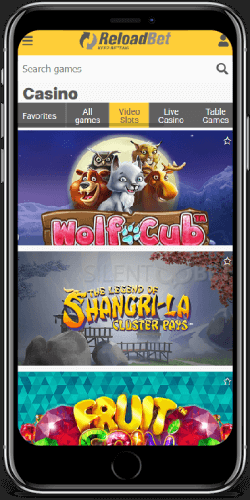 ReloadBet mobile casino thru iPhone